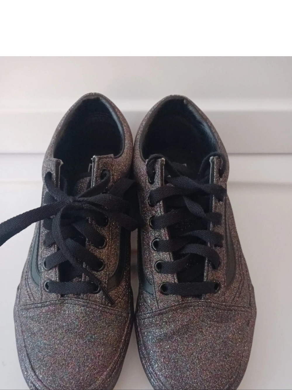 Vans Glitter Lace-Up Sneakers - Black & Metallic